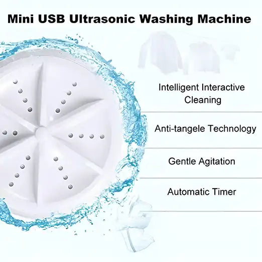 Portable Mini Washing Machine Ultrasonic Turbine Washer