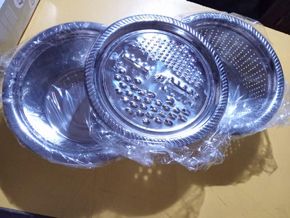 3 in 1 Multi-functional Grater Basin Stainless Steel Colanders Set