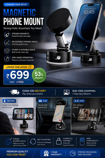 Multifunctional Vacuum Suction Phone Holder